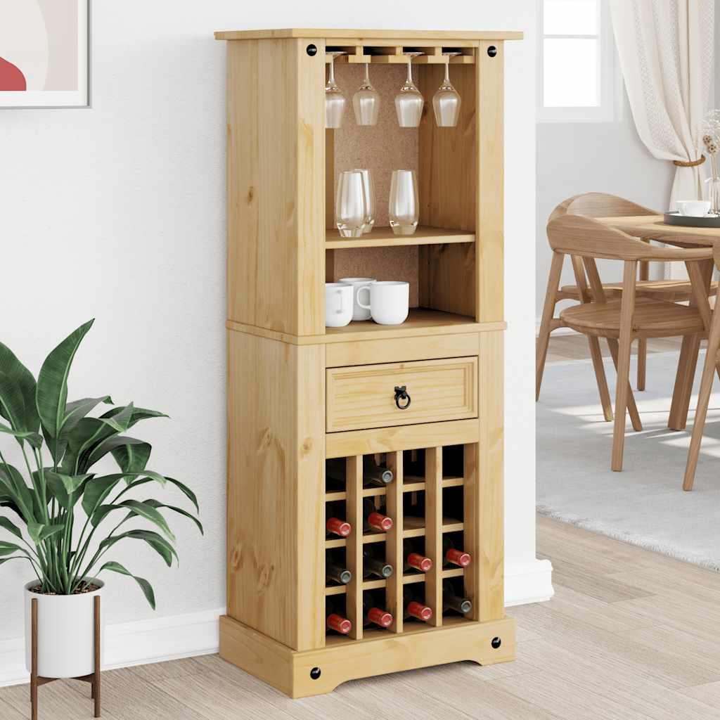Ραφιέρα Κρασιών Corona 56x35x134,5 εκ. από Μασίφ Ξύλο Πεύκου 3