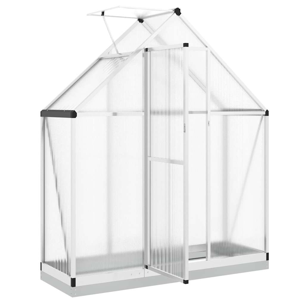 Θερμοκήπιο με Πλαίσιο Βάσης Ασημί 169x58x202 εκ. Αλουμίνιο 6