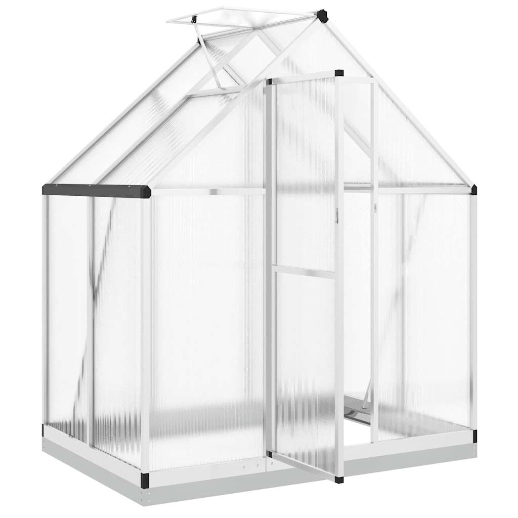 Θερμοκήπιο με Πλαίσιο Βάσης Ασημί 169x114x202 εκ. Αλουμίνιο 6
