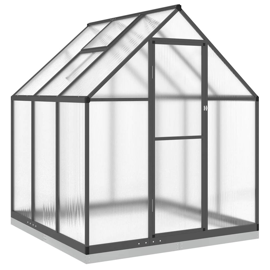 Θερμοκήπιο με Πλαίσιο Βάσης Ανθρακί 169x169x202 εκ. Αλουμίνιο 2