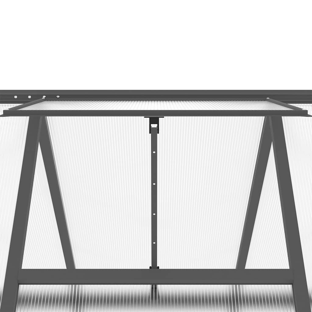 Θερμοκήπιο με Πλαίσιο Βάσης Ανθρακί 169x169x202 εκ. Αλουμίνιο 9