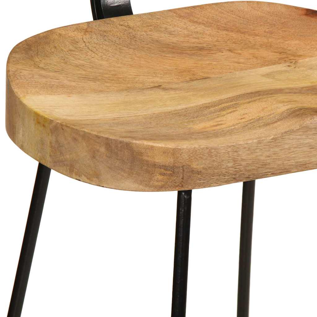 Σκαμπό Μπαρ 2 τεμ. 49x43x103 εκ. από Μασίφ Ξύλο Μάνγκο 6