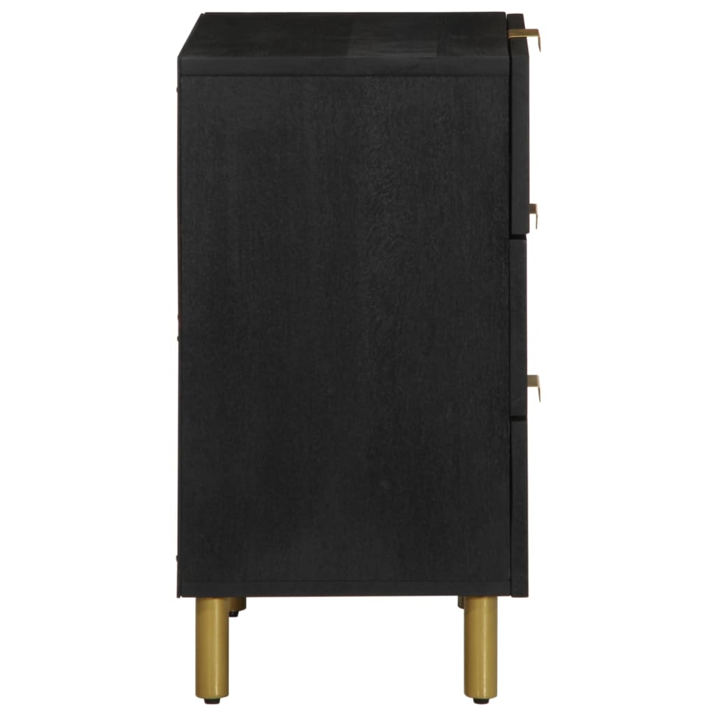 Κομοδίνο Μαύρο 50x33x62 εκ. από Επεξεργασμένο Ξύλο 4