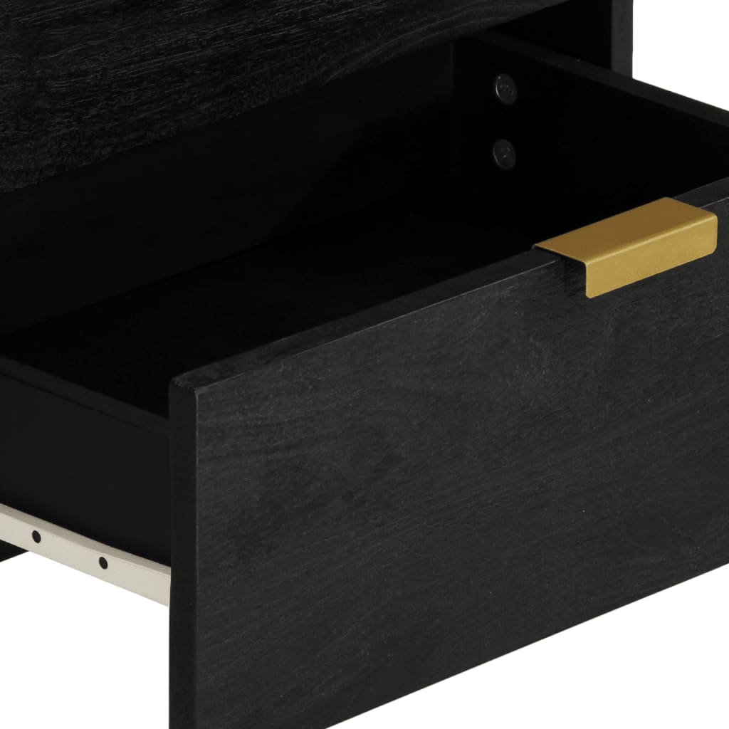 Κομοδίνο Μαύρο 50x33x62 εκ. από Επεξεργασμένο Ξύλο 7