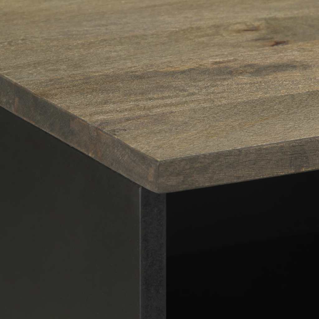 Έπιπλο Τηλεόρασης Μαύρο 70 x 33 x 46 εκ. από Μασίφ Ξύλο Μάνγκο 6