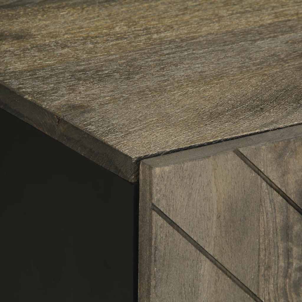 Έπιπλο Τηλεόρασης Μαύρο 105 x 33 x 46 εκ. από Μασίφ Ξύλο Μάνγκο 6