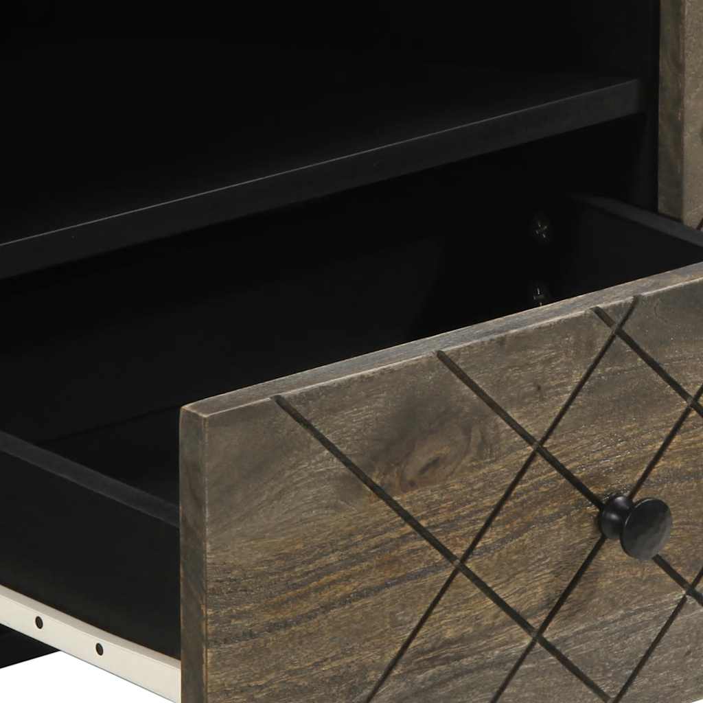 Έπιπλο Τηλεόρασης Μαύρο 105 x 33 x 46 εκ. από Μασίφ Ξύλο Μάνγκο 8