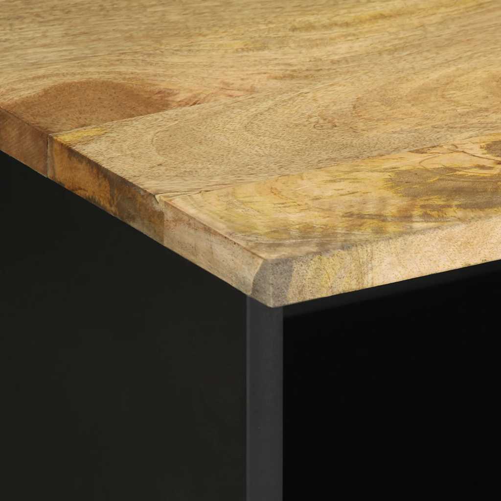 Έπιπλο Τηλεόρασης Μαύρο Ακατέργαστο Μασίφ Ξύλο Μάνγκο 6