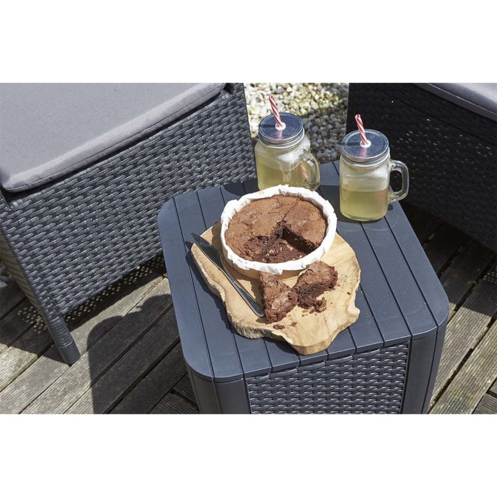 Keter Τραπέζι Κήπου Βοηθητικό Luzon Flat Wicker Χρώμα Γραφίτη 3