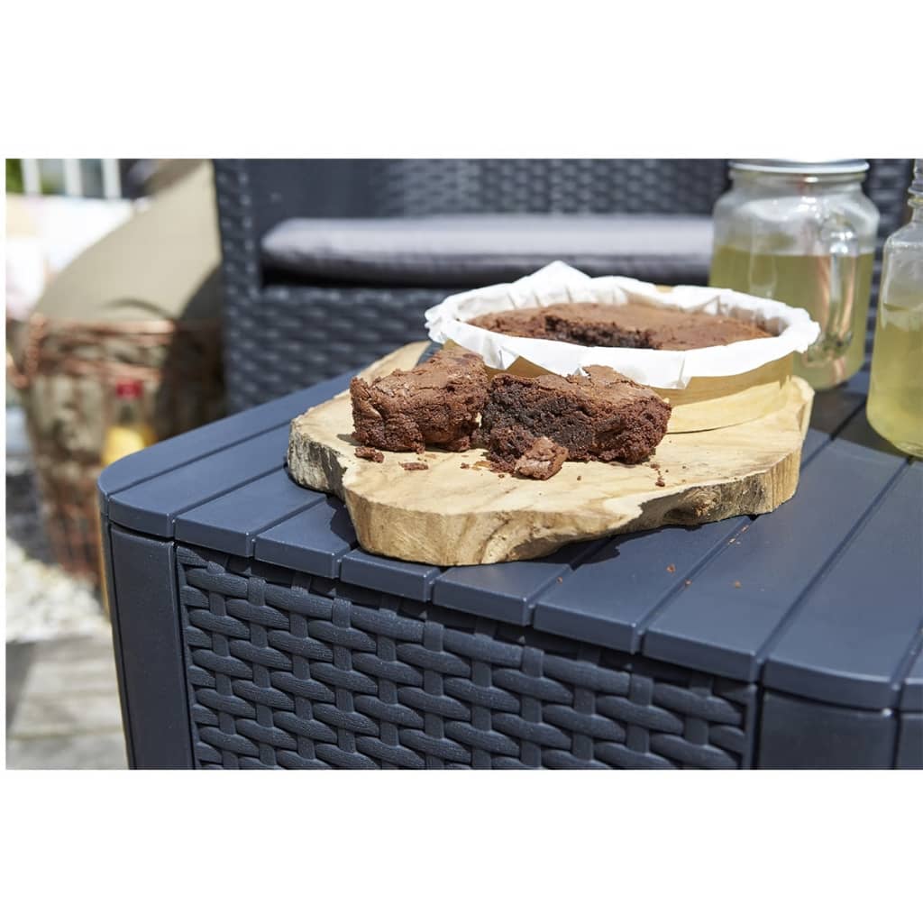 Keter Τραπέζι Κήπου Βοηθητικό Luzon Flat Wicker Χρώμα Γραφίτη 4