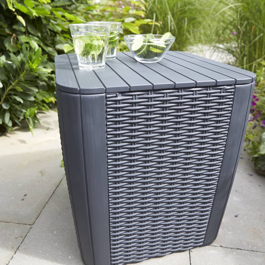 Keter Τραπέζι Κήπου Βοηθητικό Luzon Flat Wicker Χρώμα Γραφίτη 5