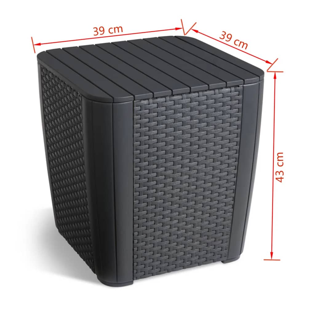 Keter Τραπέζι Κήπου Βοηθητικό Luzon Flat Wicker Χρώμα Γραφίτη 8