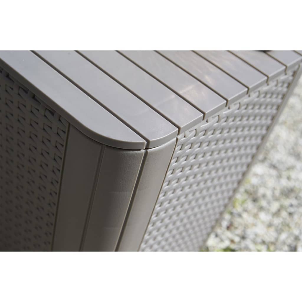 Keter Τραπέζι Κήπου Βοηθητικό Luzon Round Wicker Χρώμα Καπουτσίνο 4