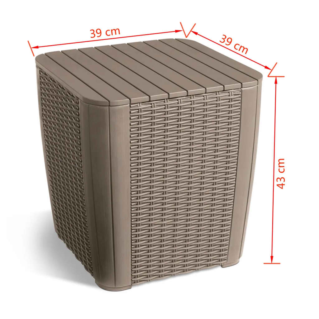 Keter Τραπέζι Κήπου Βοηθητικό Luzon Round Wicker Χρώμα Καπουτσίνο 5