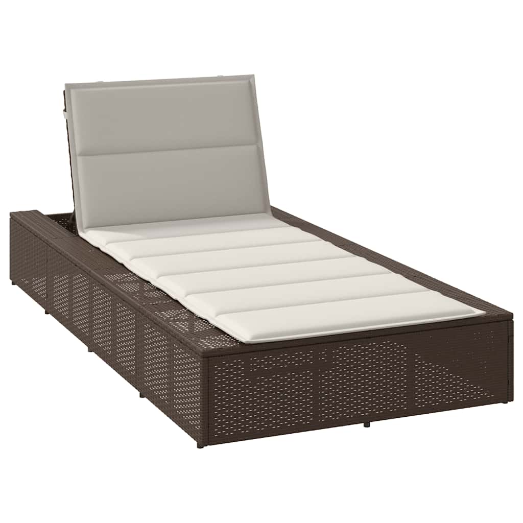Ξαπλώστρα με πλωτό μαξιλάρι Brown Poly Rattan 1