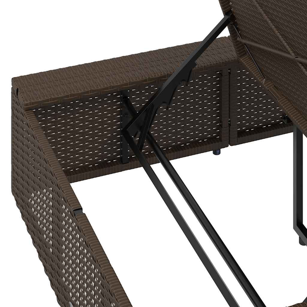 Ξαπλώστρα με πλωτό μαξιλάρι Brown Poly Rattan 10