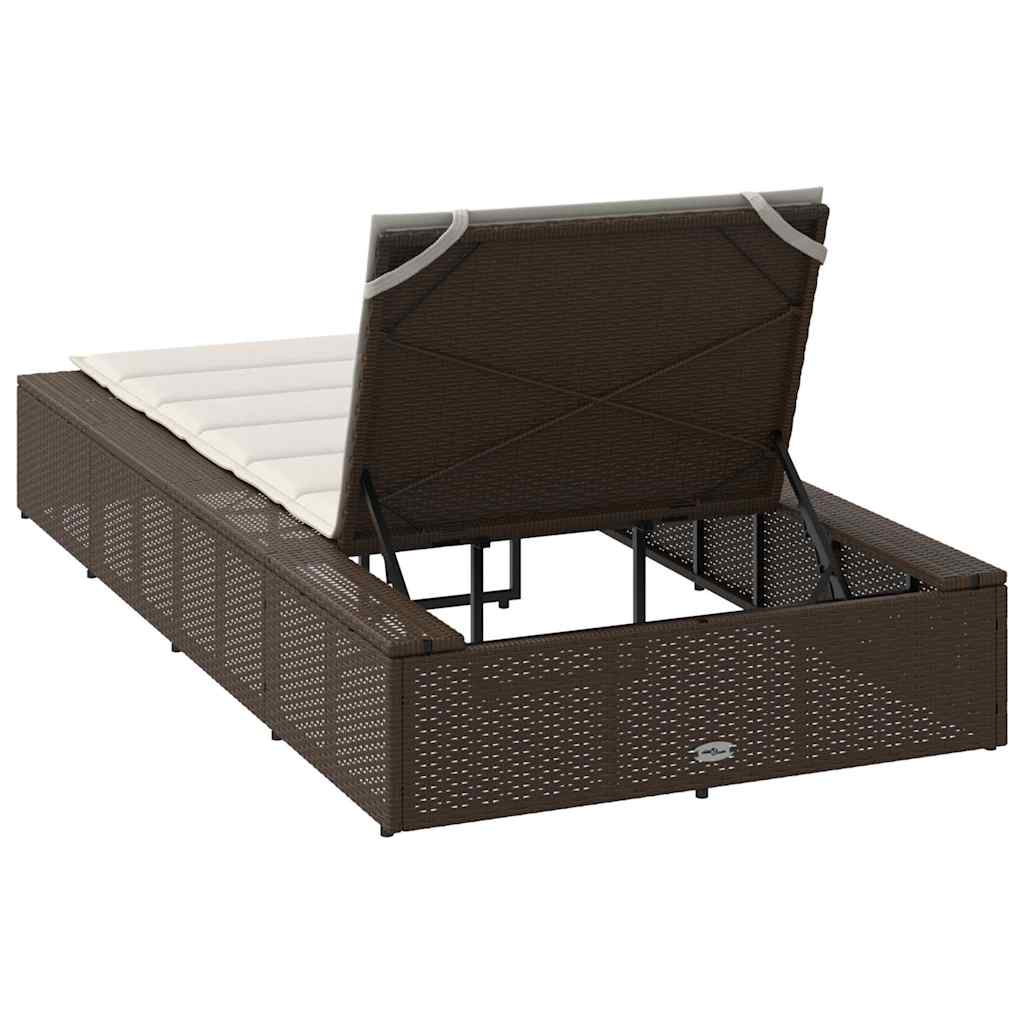 Ξαπλώστρα με πλωτό μαξιλάρι Brown Poly Rattan 8