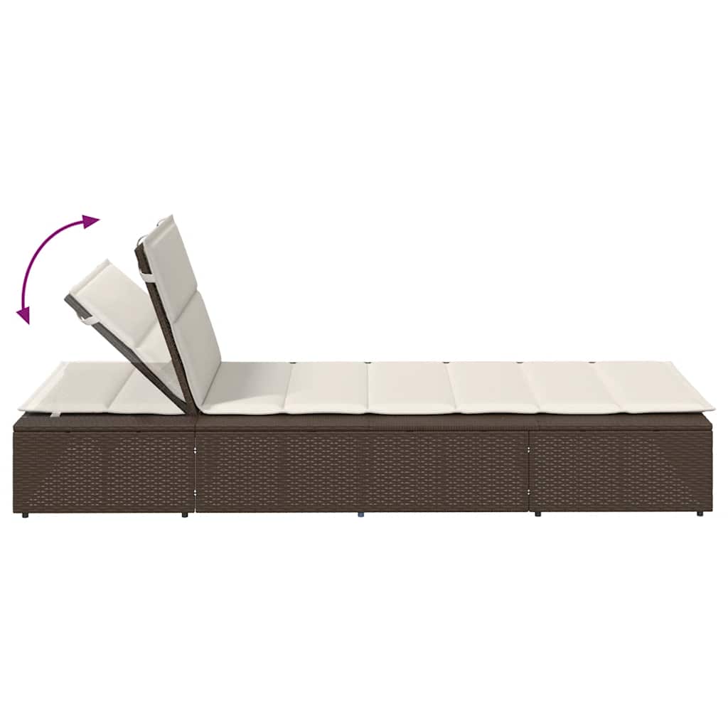 Ξαπλώστρα με πλωτό μαξιλάρι Brown Poly Rattan 9