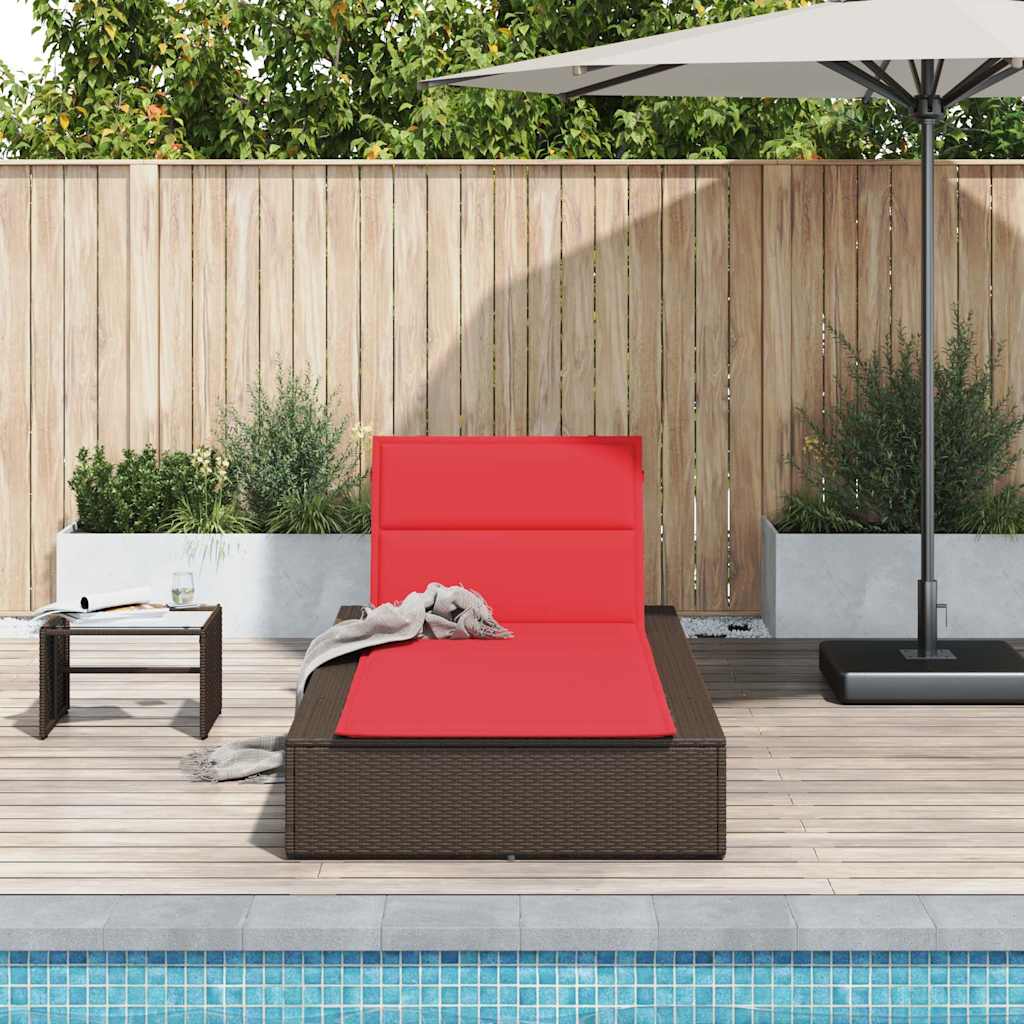 Ξαπλώστρα με πλωτό μαξιλάρι Brown Poly Rattan 3