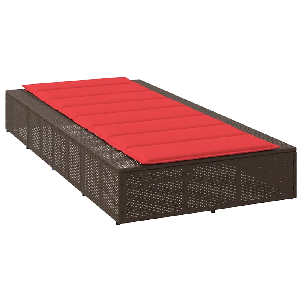 Ξαπλώστρα με πλωτό μαξιλάρι Brown Poly Rattan 5