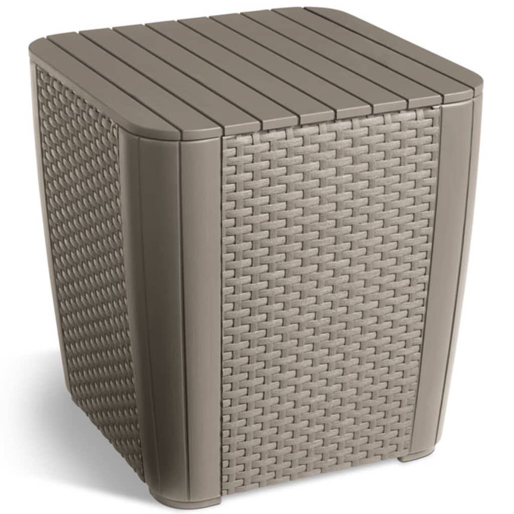 Keter Τραπέζι Κήπου Βοηθητικό Luzon Flat Wicker Χρώμα Καπουτσίνο 1