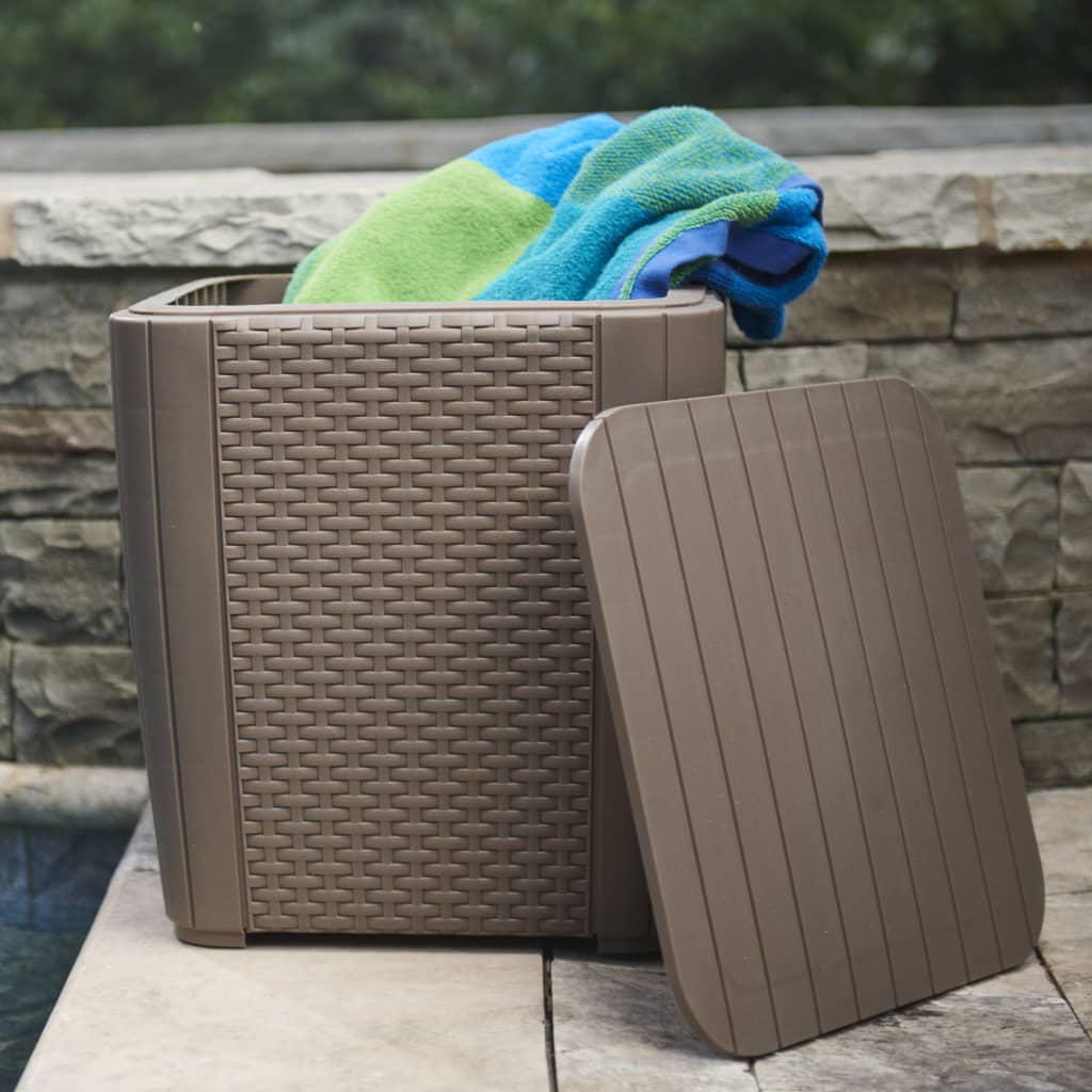 Keter Τραπέζι Κήπου Βοηθητικό Luzon Flat Wicker Χρώμα Καπουτσίνο 3