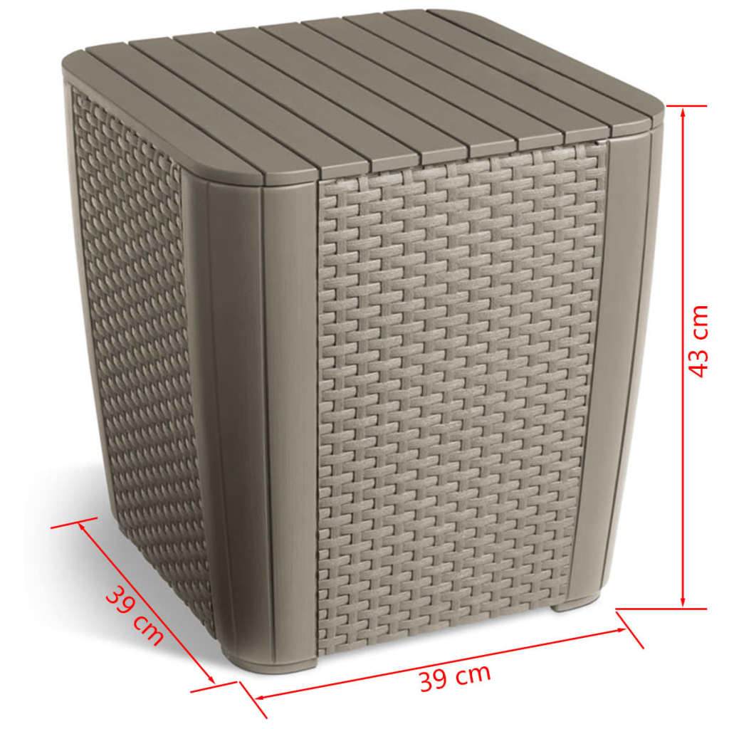 Keter Τραπέζι Κήπου Βοηθητικό Luzon Flat Wicker Χρώμα Καπουτσίνο 7