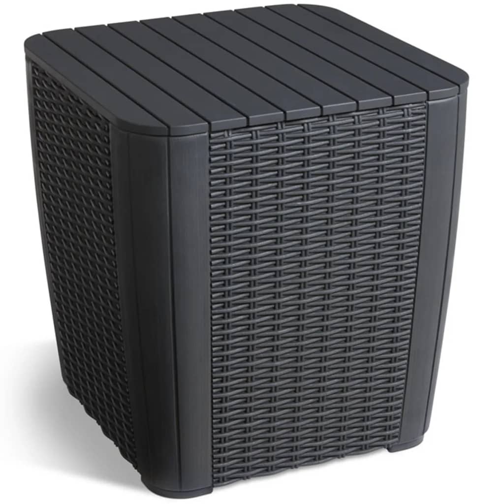 Keter Τραπέζι Κήπου Βοηθητικό Luzon Round Wicker Χρώμα Γραφίτη 1