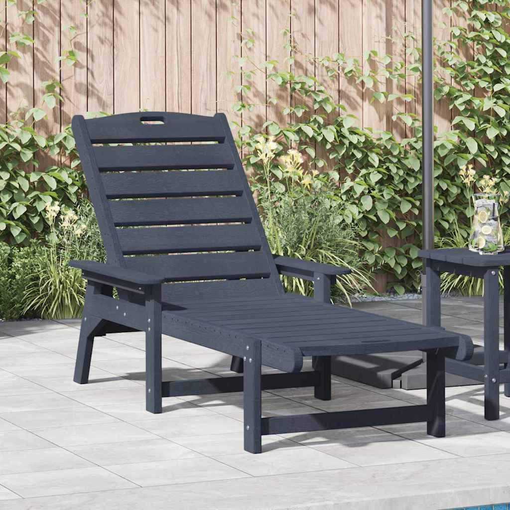 Ξαπλώστρα Ναυτικό μπλε 53x162x98.5 εκ. HDPE 1