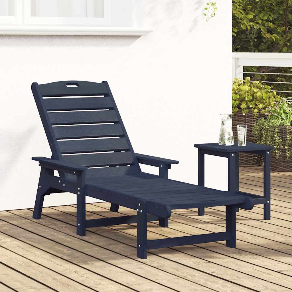 Ξαπλώστρα Ναυτικό μπλε 53x162x98.5 εκ. HDPE 3
