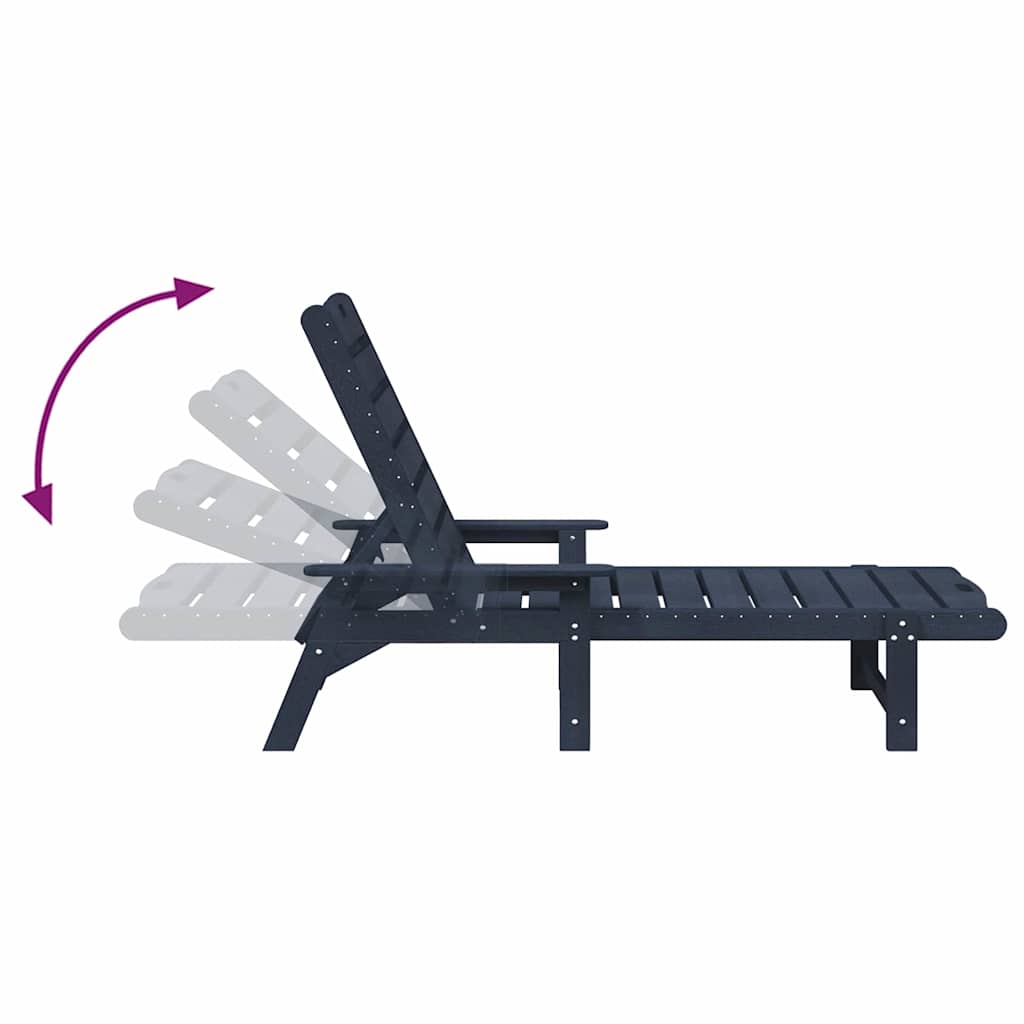 Ξαπλώστρα Ναυτικό μπλε 53x162x98.5 εκ. HDPE 9