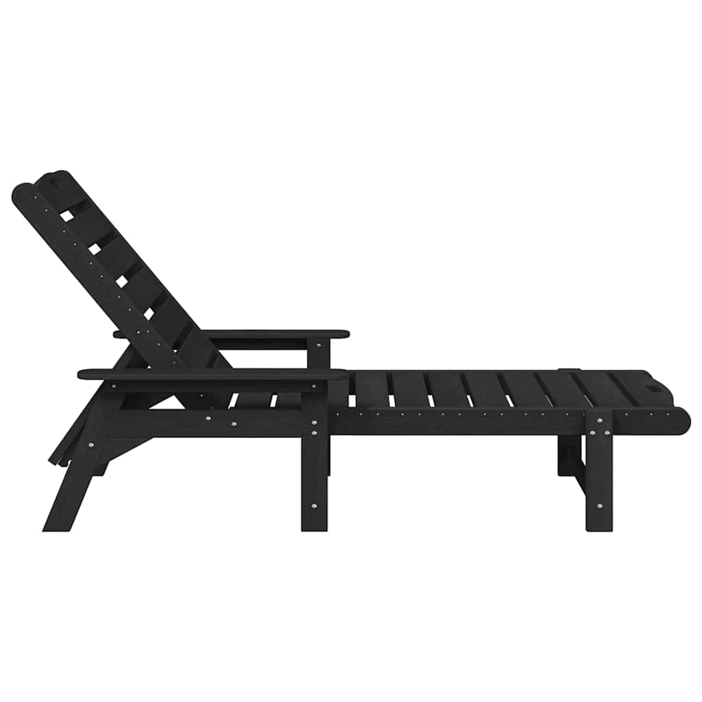 Ξαπλώστρα Μαύρη 53x162x98.5 εκ HDPE 5