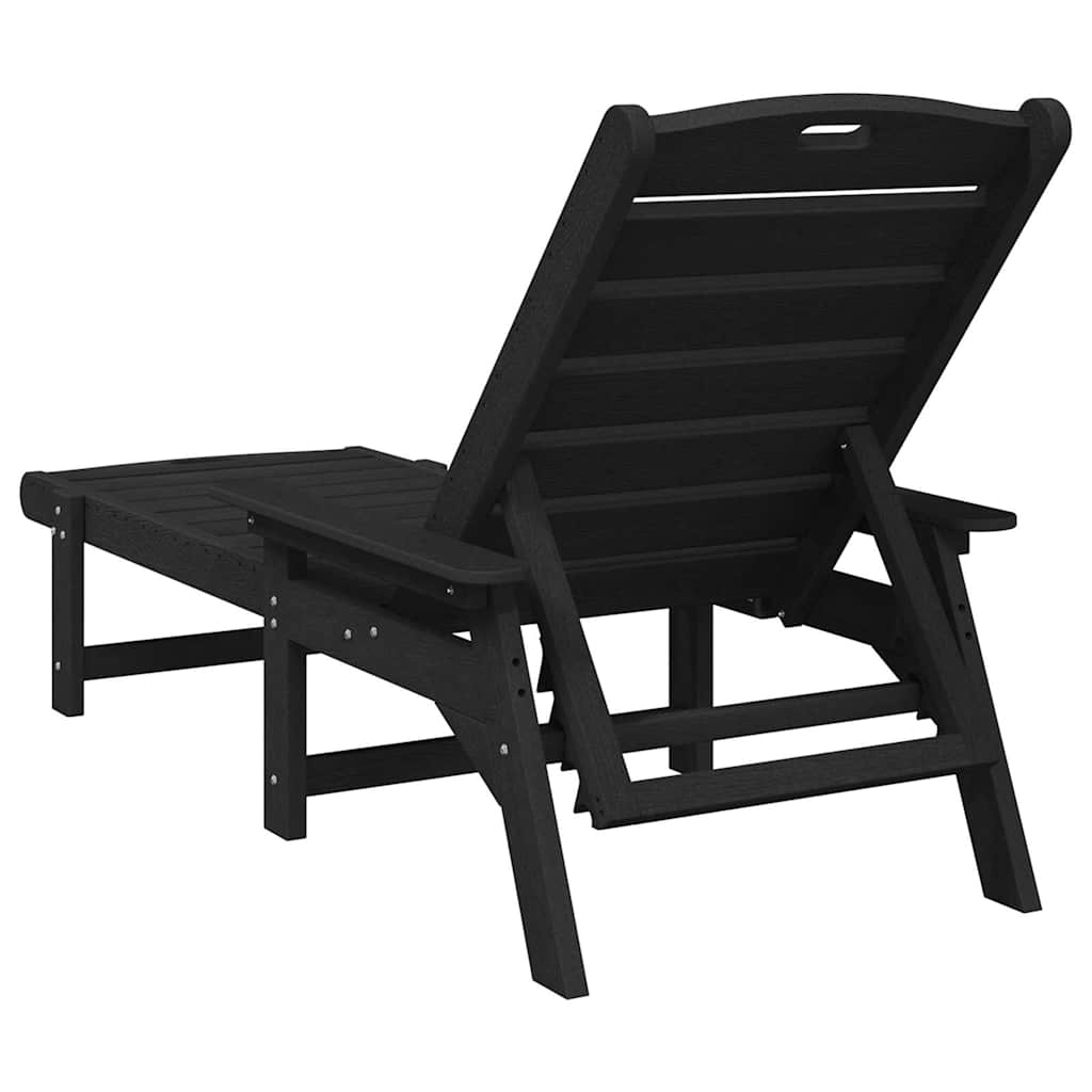 Ξαπλώστρα Μαύρη 53x162x98.5 εκ HDPE 6