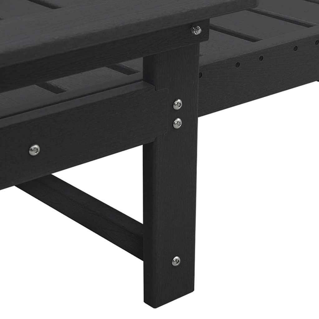 Ξαπλώστρα Μαύρη 53x162x98.5 εκ HDPE 8