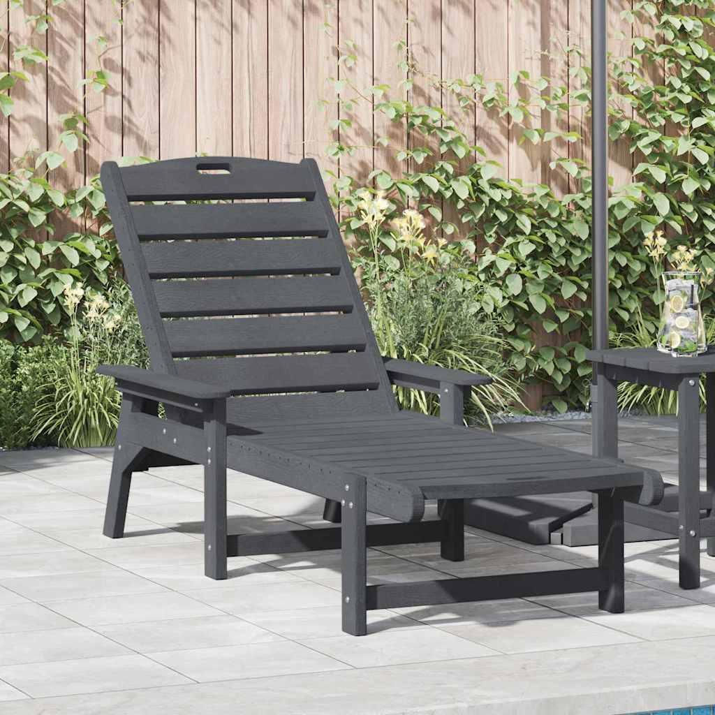 Ξαπλώστρα Ανοιχτό γκρι 53x162x98.5 εκ. HDPE 1