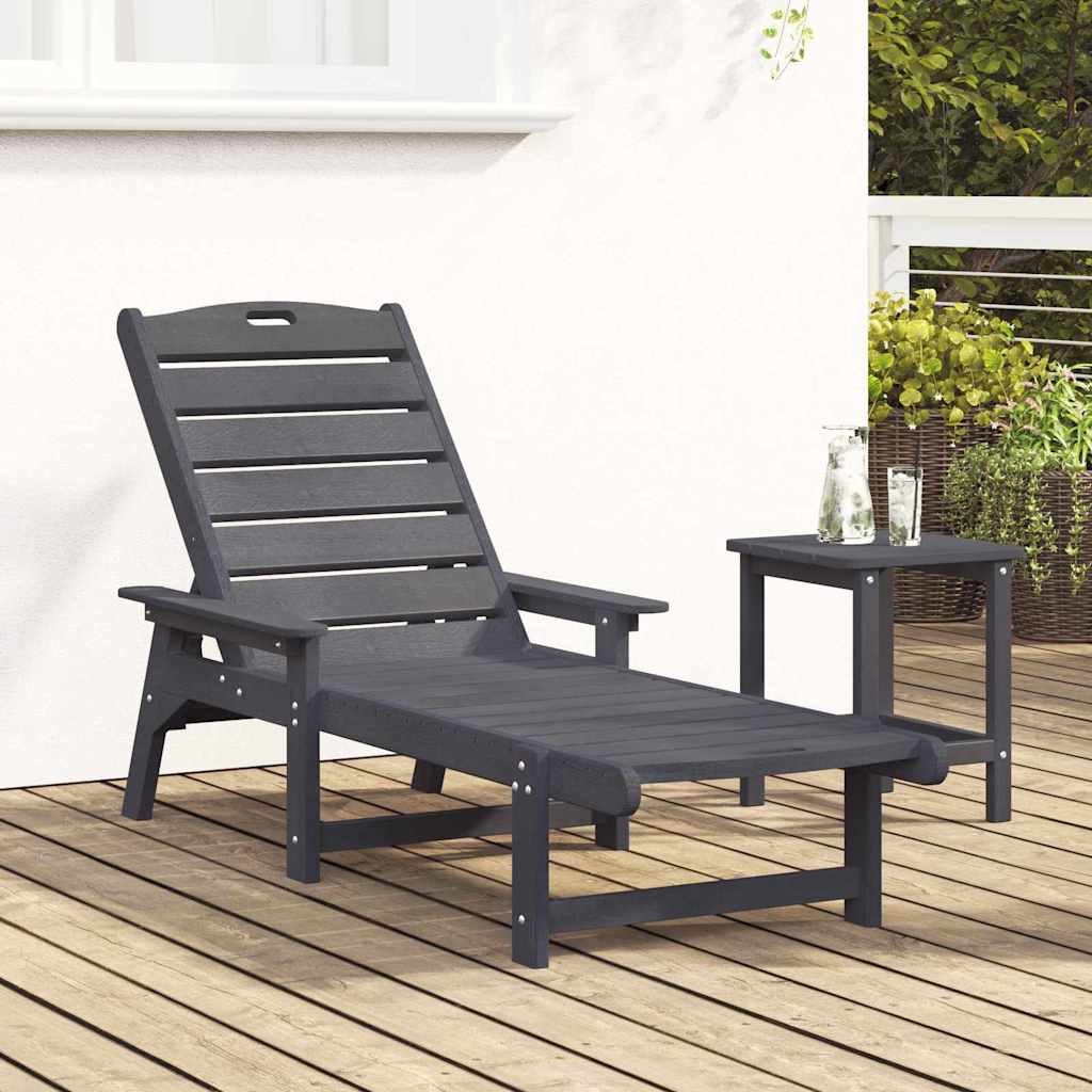 Ξαπλώστρα Ανοιχτό γκρι 53x162x98.5 εκ. HDPE 3