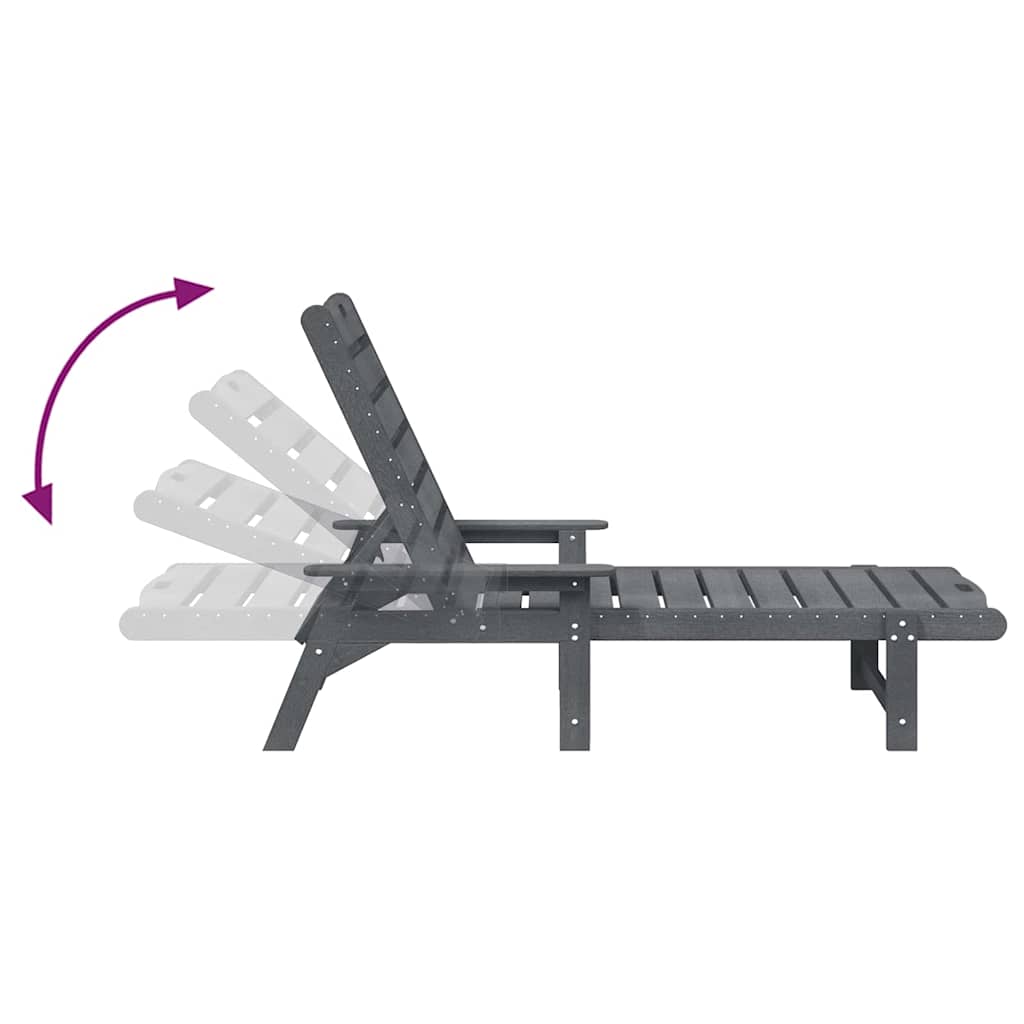 Ξαπλώστρα Ανοιχτό γκρι 53x162x98.5 εκ. HDPE 9