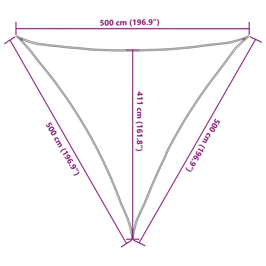Πανί Σκίασης Τριγωνικό Ανθρακί 5 x 5 x 5 μ. από HDPE 10
