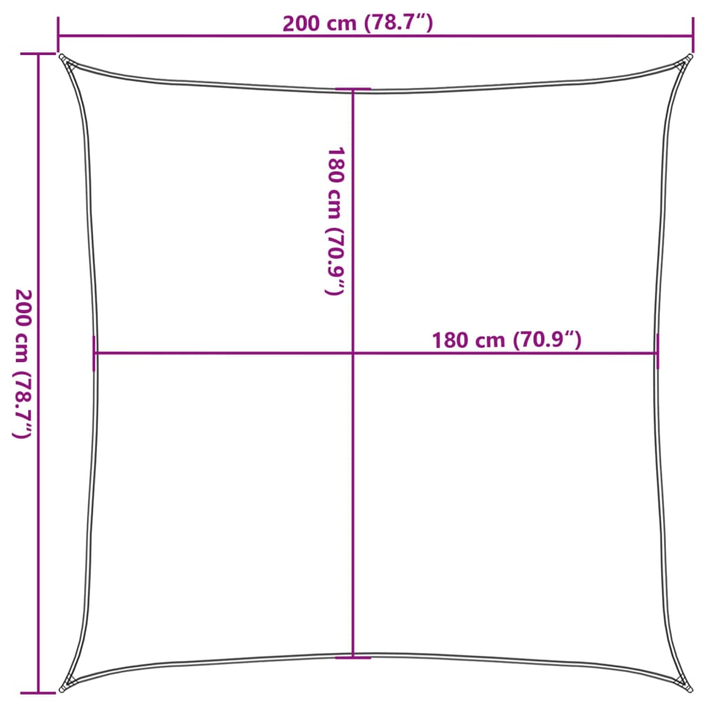 Πανί Σκίασης Τετράγωνο Μπεζ 2 x 2 μ. από HDPE 10