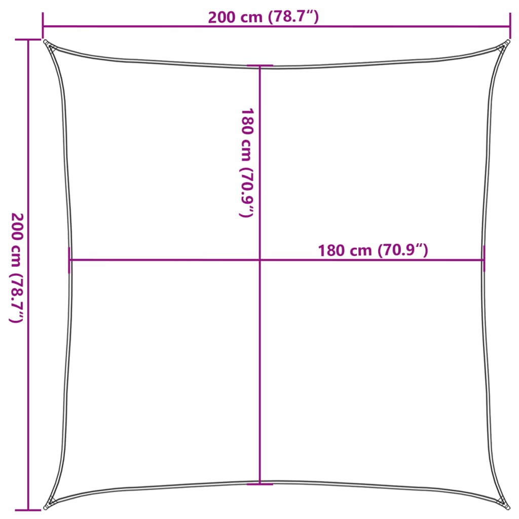 Πανί Σκίασης Τετράγωνο Λευκό 2 x 2 μ. από HDPE 10