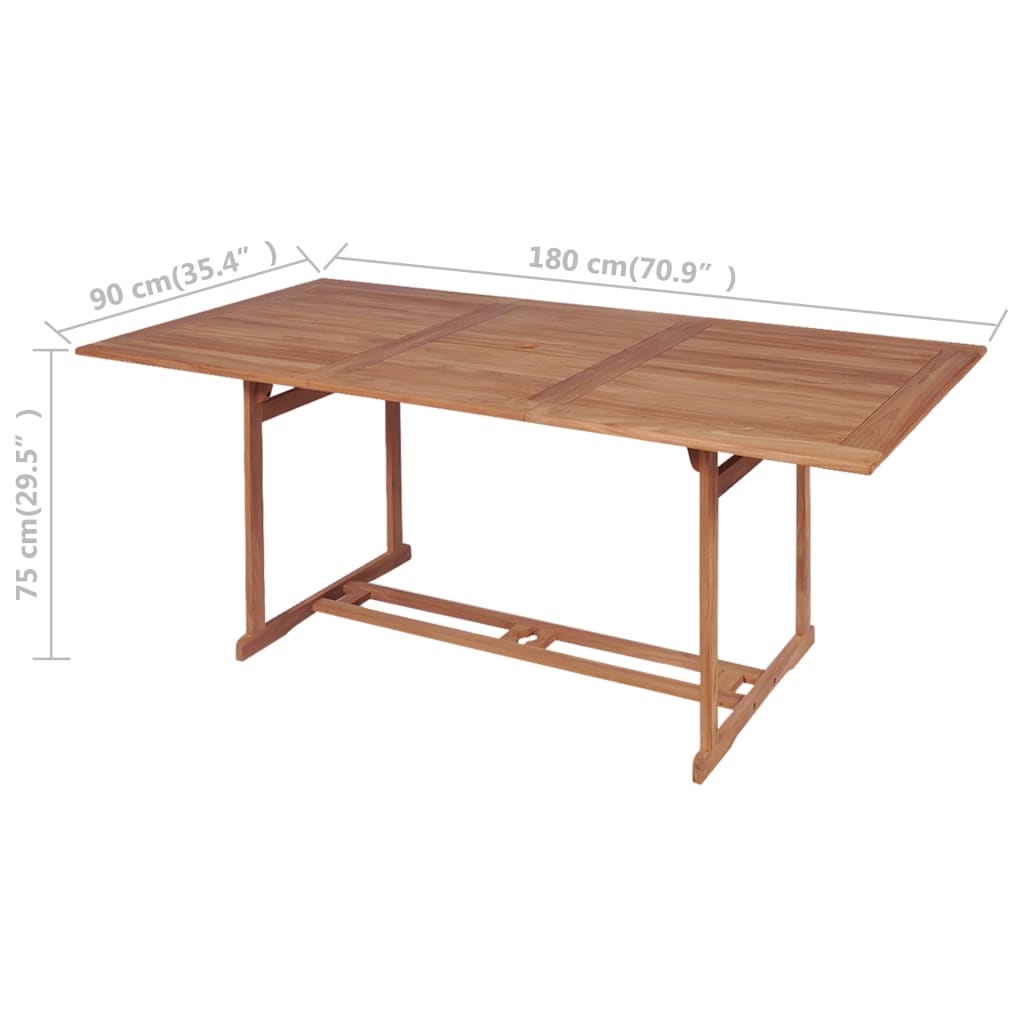 Τραπέζι Κήπου 180 x 90 x 75 εκ. από Μασίφ Ξύλο Teak 7