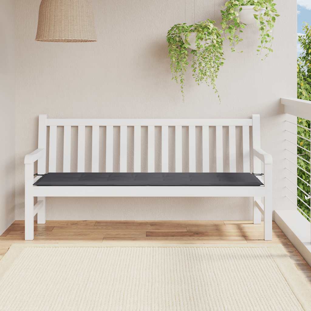 Μαξιλάρι Πάγκου Κήπου Ανθρακί 180x50x3 εκ. Ύφασμα Oxford 1