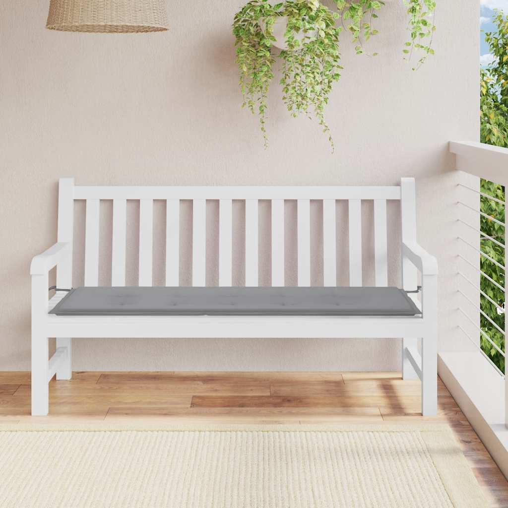 Μαξιλάρι Πάγκου Κήπου Γκρι 150x50x4 εκ. Ύφασμα Oxford 1