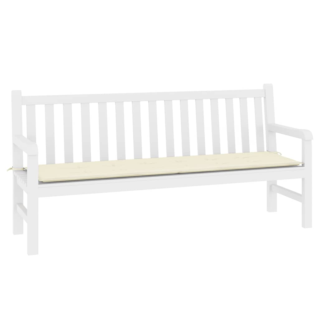 Μαξιλάρι Πάγκου Κήπου Κρεμ 180x50x3 εκ. Ύφασμα Oxford 3