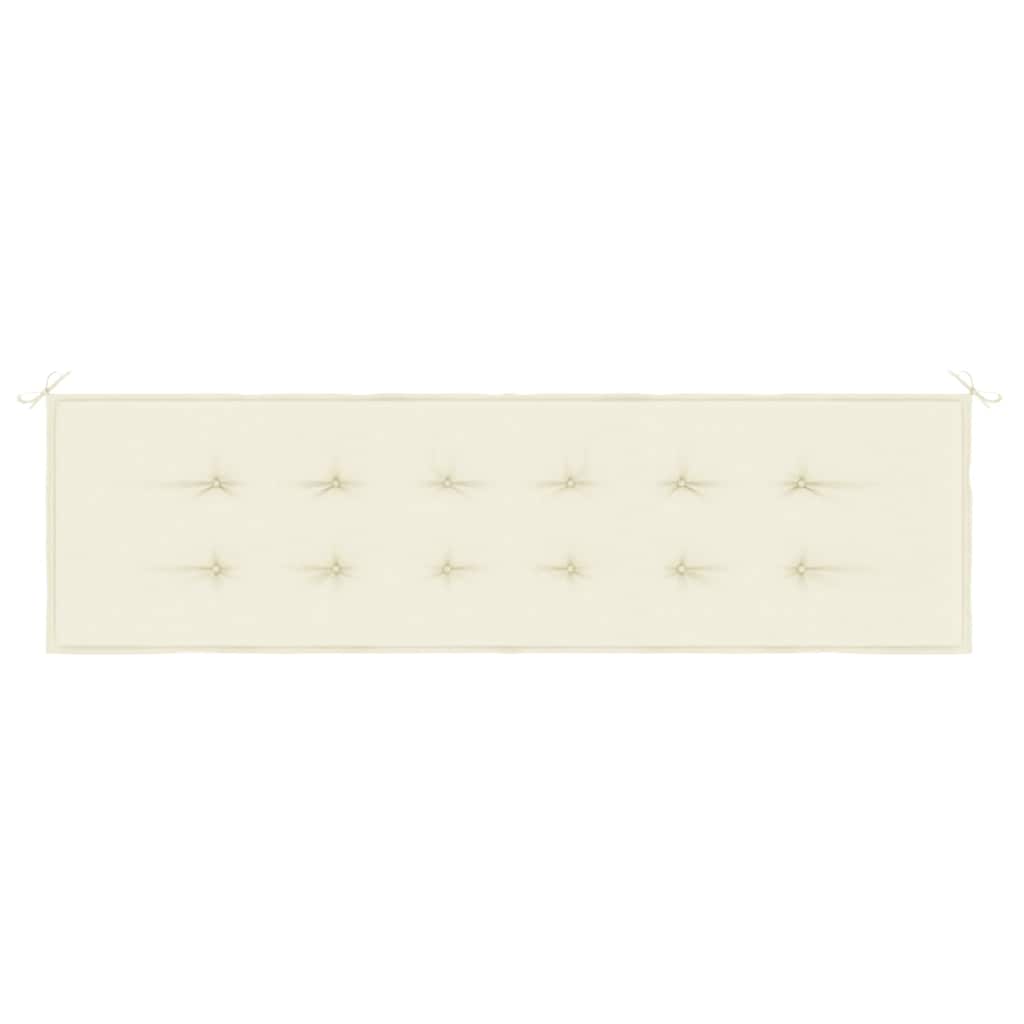 Μαξιλάρι Πάγκου Κήπου Κρεμ 180x50x3 εκ. Ύφασμα Oxford 4