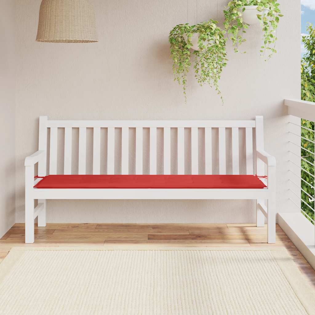 Μαξιλάρι Πάγκου Κήπου Κόκκινο 180x50x3 εκ. Ύφασμα Oxford 1