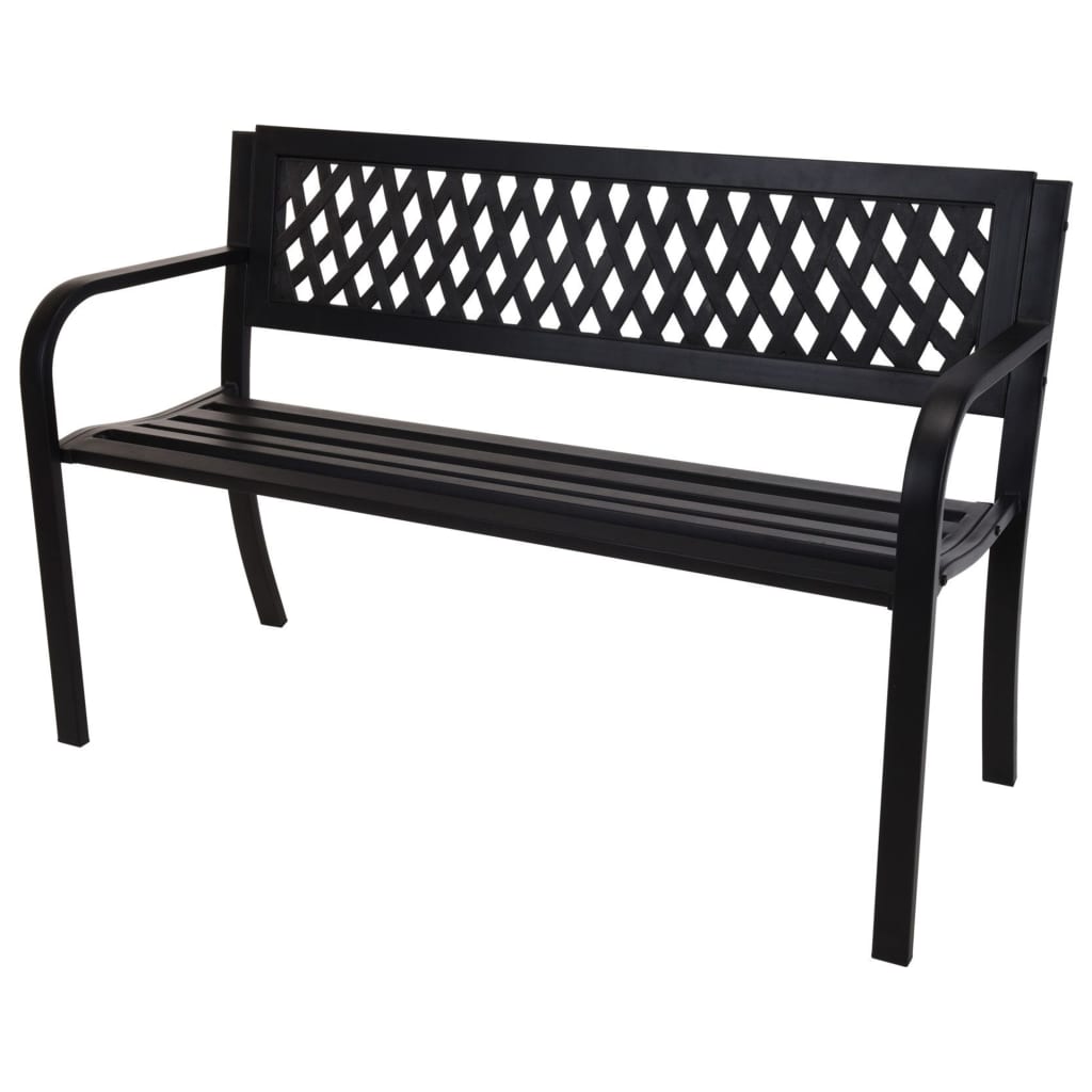 ProGarden Παγκάκι Κήπου Ατσάλινο 119 x 50 x 75 εκ. Μαύρο 2
