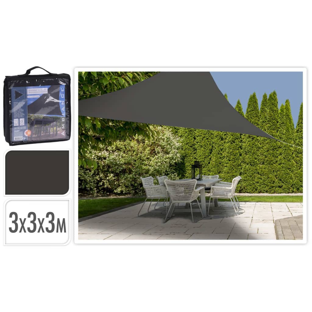 ProGarden Πανί Σκίασης Τριγωνικό Σκούρο Γκρι 3 x 3 x 3 μ. 1