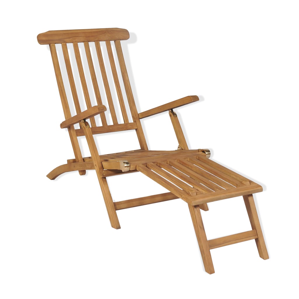 Ξαπλώστρα με Υποπόδιο από Μασίφ Ξύλο Teak 1