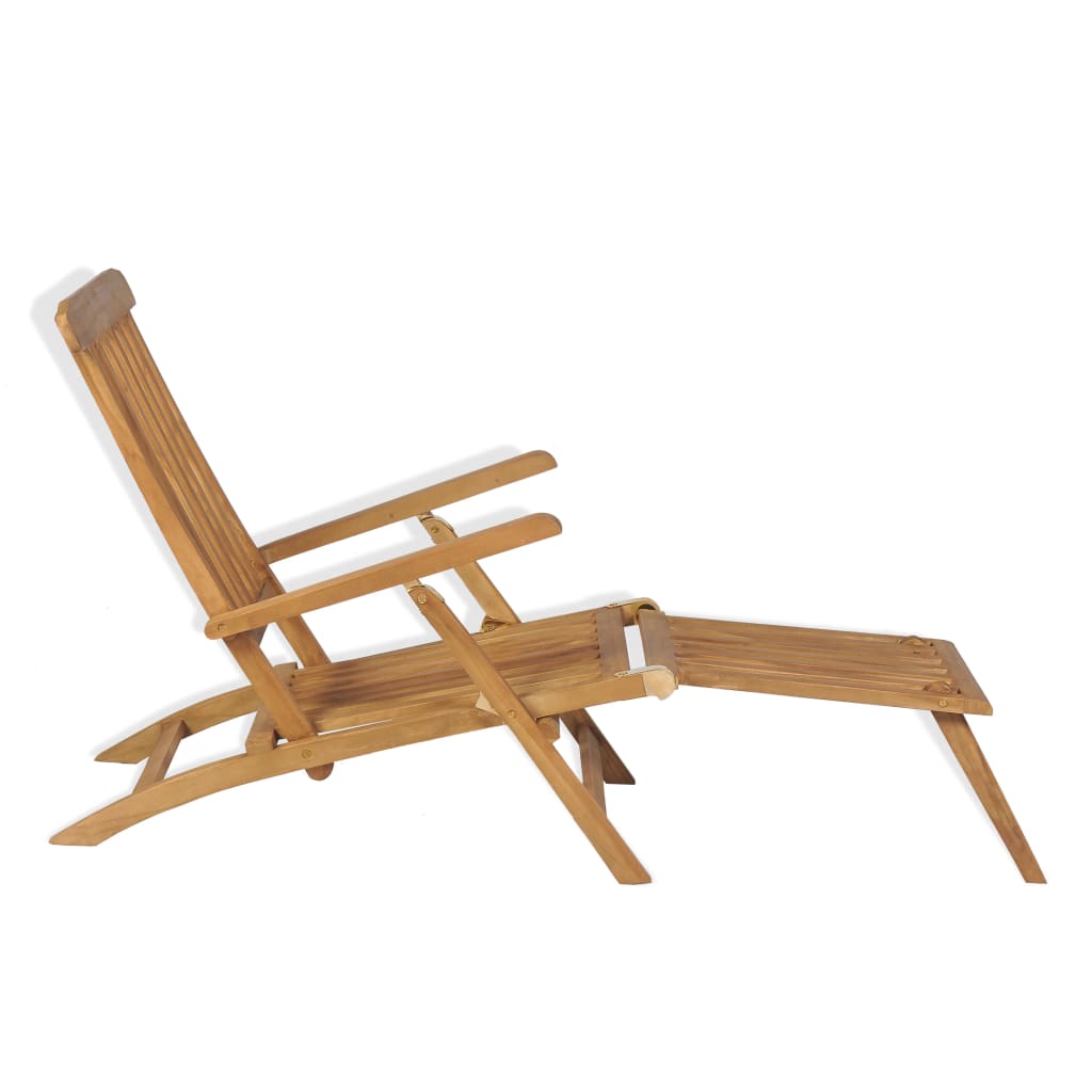 Ξαπλώστρα με Υποπόδιο από Μασίφ Ξύλο Teak 3